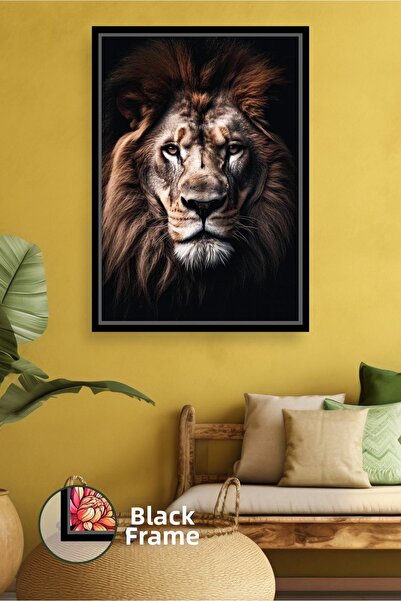 KOSS Dijital Pictură cu leu în tonuri închise, portret de leu pentru bărbați,...