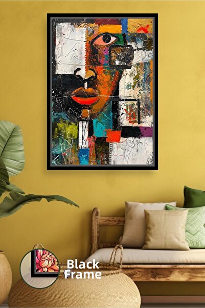 KOSS Dijital Portret de femeie africană, în culori vii, în stil afro, artă et...