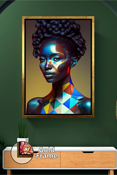 KOSS Dijital Цветен женски портрет за декорация на стена в салон Модерна деко...