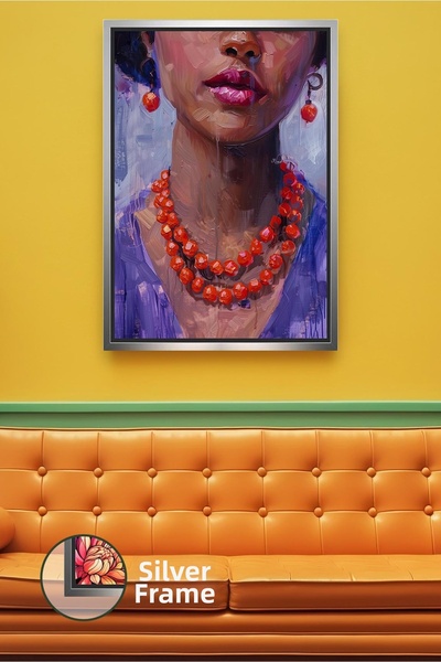 KOSS Dijital Pictură pe pânză înrămată cu portret înrămat, cu detaliu al buze...
