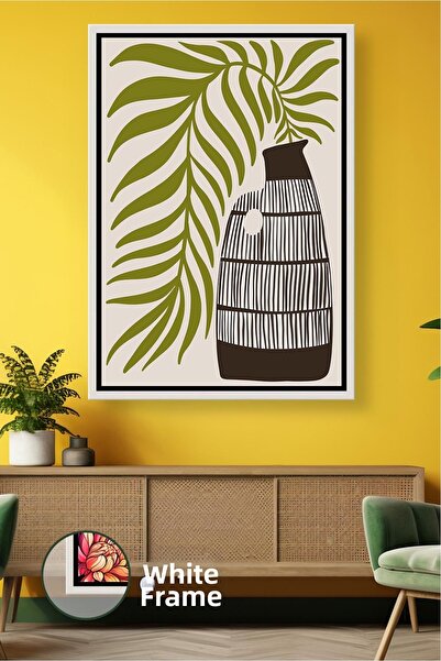 KOSS Dijital Vază boemă cu model de frunze, decor de perete în stil boho, pic...