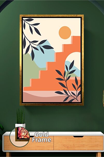 KOSS Dijital Scări abstracte, frunze colorate, decor de perete în stil boho, ...