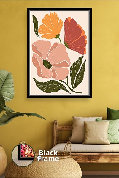 KOSS Dijital Model de flori pastel cu o atingere boho, decor de perete botani...