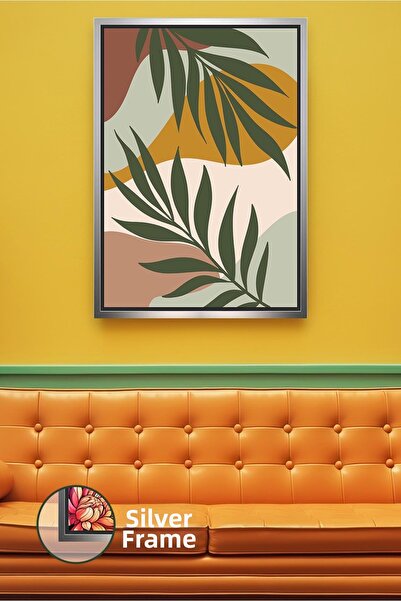 KOSS Dijital Decor de perete în stil boho cu model de frunze, cu forme abstra...