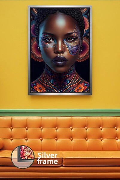 KOSS Dijital Portret de femeie africană cu model, detaliu al feței, figură co...