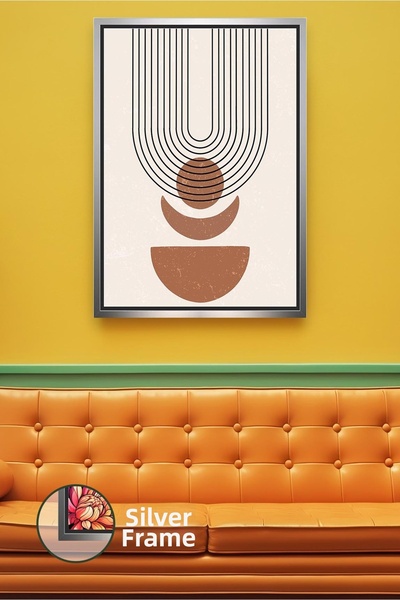 KOSS Dijital Decor de perete cu pictură pe pânză în stil boho cu forme liniar...