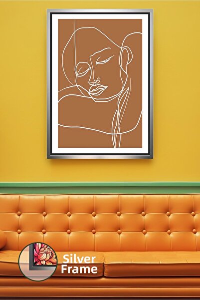 KOSS Dijital Portret de femeie într-o singură linie Ilustrație abstractă a fe...