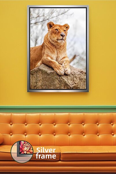 KOSS Dijital Εικόνα με θέμα τη φύση με θηλυκό λιοντάρι, ζωγραφική με ζώα, δια...