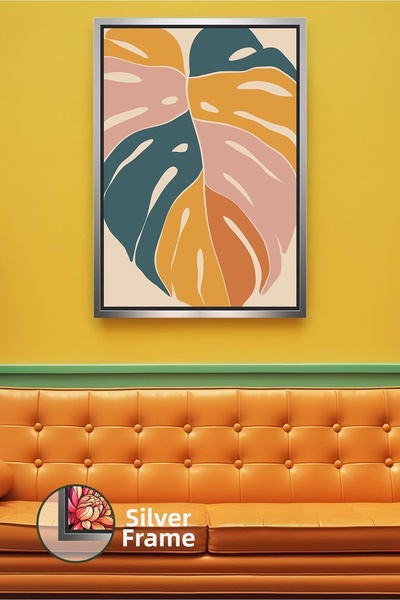 KOSS Dijital Model de frunze boeme în tonuri de galben muștar și verde petrol...