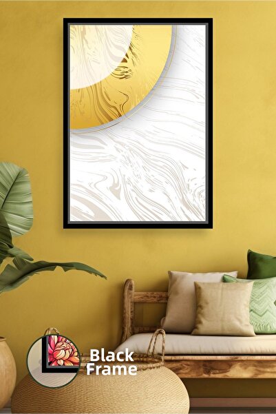 KOSS Dijital Μοντέρνα αφηρημένη γεωμετρική ζωγραφική τοίχων σε μπεζ και κίτρι...