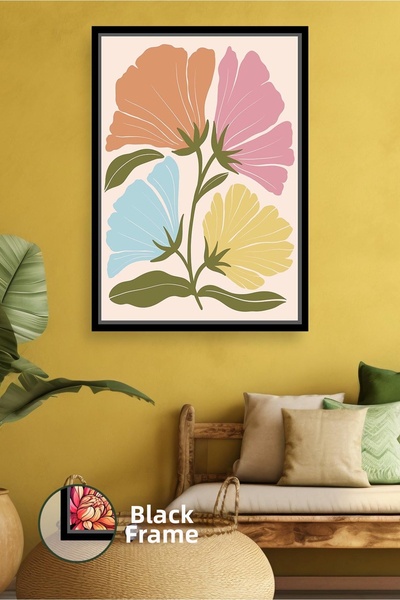 KOSS Dijital Pictură pe pânză în stil boem, în culori pastel, cu flori, în to...