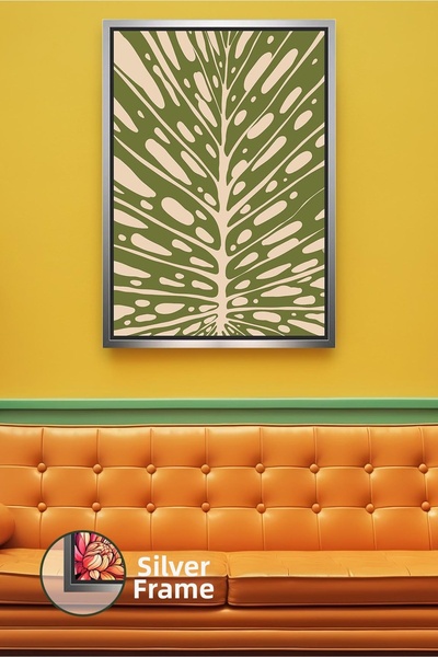 KOSS Dijital Pictură murală cu model de frunze tropicale verzi, decorare boho...