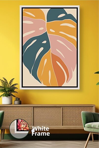 KOSS Dijital Model de frunze boeme în tonuri de galben muștar și verde petrol...