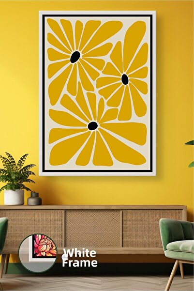 KOSS Dijital Αφηρημένη διακόσμηση τοίχου με αφηρημένη φιγούρα κίτρινου λουλου...