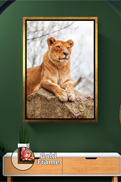 KOSS Dijital Εικόνα με θέμα τη φύση με θηλυκό λιοντάρι, ζωγραφική με ζώα, δια...