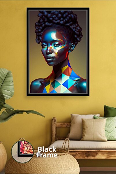 KOSS Dijital Portret colorat de femeie Decor de perete pentru sufragerie Deco...