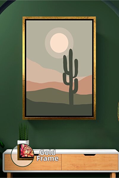 KOSS Dijital Pictură murală cu cactus, peisaj de deșert, în tonuri naturale, ...