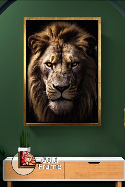 KOSS Dijital Pictură murală cu leu, fundal întunecat, tematică cu animale, de...