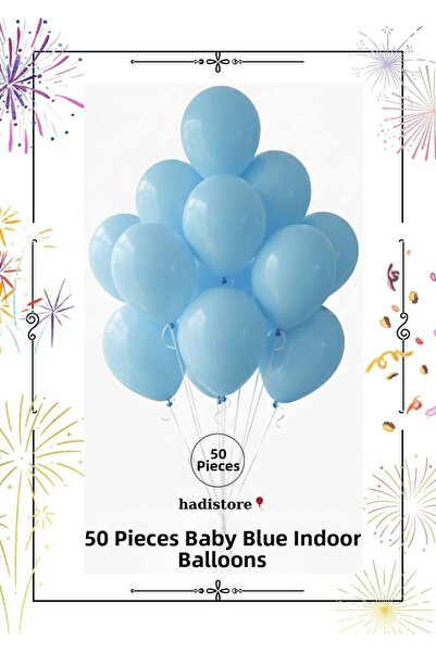 hadistore Baby Blue 50 Pieces 11-12” Indoor Party Balloons – Harmless to Heal...