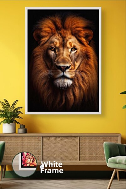 KOSS Dijital Διακόσμηση τοίχου με λιοντάρι Πορτρέτο ανδρικού λιονταριού με θέ...