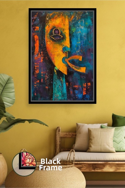 KOSS Dijital Ζωγραφική σε καμβά με κορνίζα, με θέμα την έθνικ κουλτούρα της α...