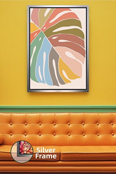 KOSS Dijital Model de frunze tropicale în culori pastel, pictură pe pânză înr...