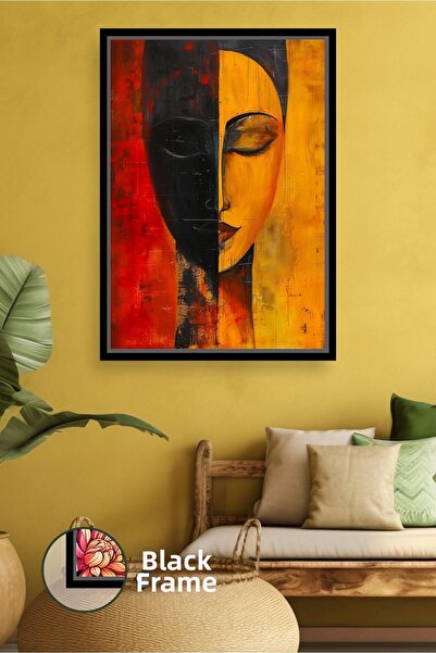 KOSS Dijital Μαύρο κίτρινο σχέδιο προσώπου με δίχρωμη μάσκα Σχέδιο προσώπου Μ...