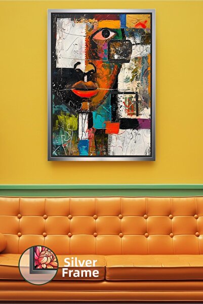 KOSS Dijital Portret de femeie africană, în culori vii, în stil afro, artă et...