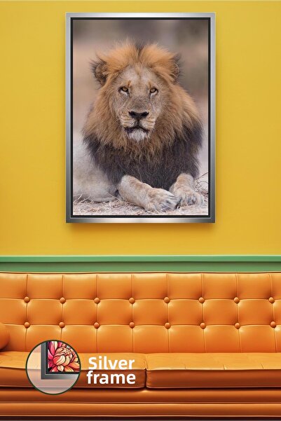 KOSS Dijital Poză cu leu în poziție înclinată, pictură cu animale de safari, ...