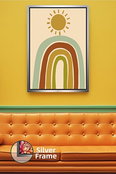 KOSS Dijital Stil boho, cu model curcubeu și soare, decor de perete abstract,...