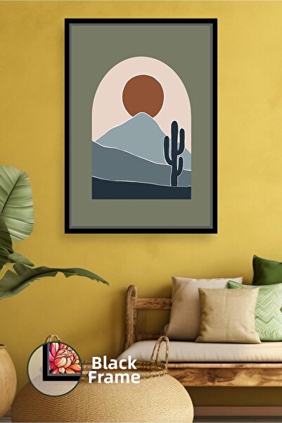 KOSS Dijital Pictură de perete în stil boho, peisaj de deșert, pictură abstra...