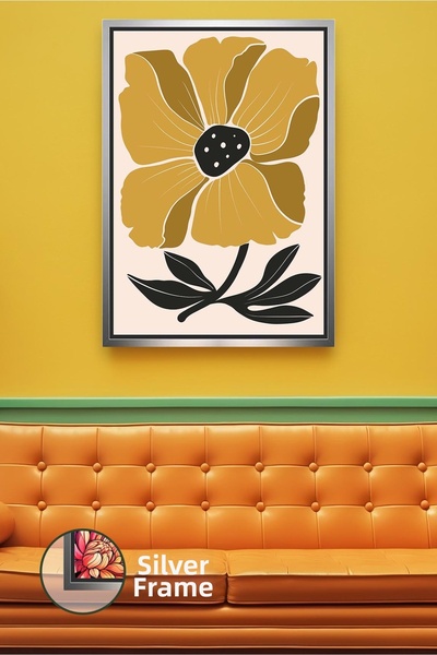 KOSS Dijital Model de flori galbene în stil boho, tonuri calde, decor botanic...