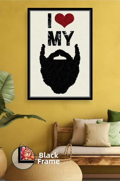 KOSS Dijital Decor de perete cu figură de bărbat cu barbă, pictură pe pânză î...