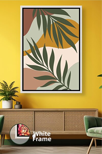 KOSS Dijital Decor de perete în stil boho cu model de frunze, cu forme abstra...