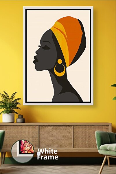 KOSS Dijital Portret de femeie africană în tradițională pălărie de cap, cu de...