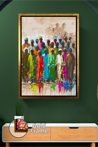 KOSS Dijital Figurină de comunitate a vieții în satul african în îmbrăcăminte...