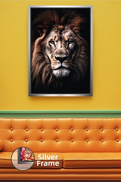 KOSS Dijital Pictură cu leu în tonuri închise, portret de leu pentru bărbați,...