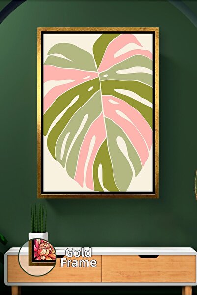 KOSS Dijital Model de frunze tropicale în tonuri de roz pudrat și verde măsli...