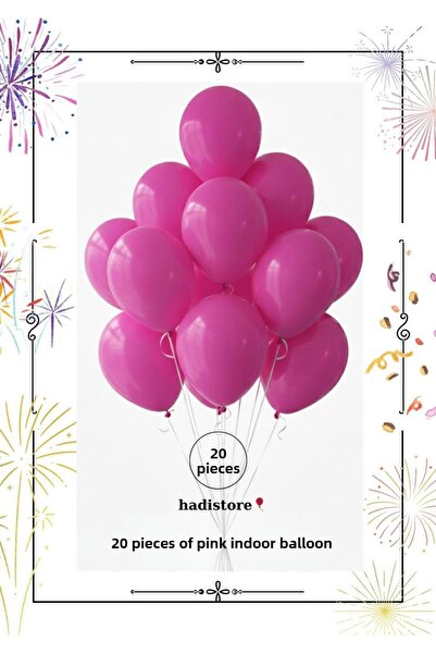 hadistore 20 بالونًا ورديًا مقاس 11-12 بوصة للحفلات الداخلية - غير ضار بالصحة...