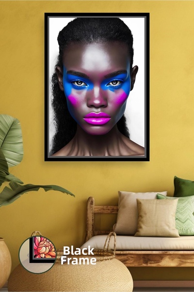 KOSS Dijital Portret de femeie în culori vibrante, pictură modernă pe pânză, ...