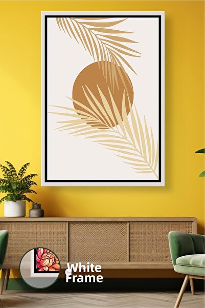 KOSS Dijital Decor natural de perete pentru casă cu frunze de palmier și tonu...