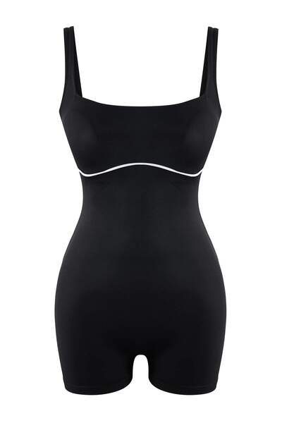 Trendyol Collection Black*001 Plain Square Rashel Sleeveless Swimsuit