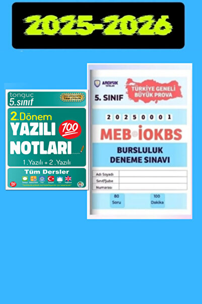 Tonguç Yayınları 5. Sınıf Yazılı Notları 2. Dönem 1 ve 2. Yazılı + 5. Sınıf B...