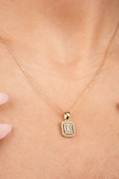 Altınaşkı Baget Taşlı Altın Kolye