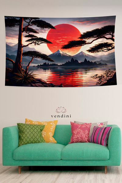 Vendini فتاة غروب الشمس غطاء الحائط سجادة الحائط Tapestry