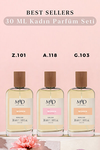 Mad Parfüm Mad Best Seller Selective Kadın Parfüm Seti – 30 ml Üçlü Set