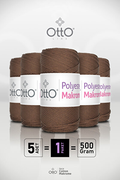 Otto خيط مكرامية من البوليستر - بني فاتح - عبوة من 5 قطع - 2 مم/100 جرام/100 ...
