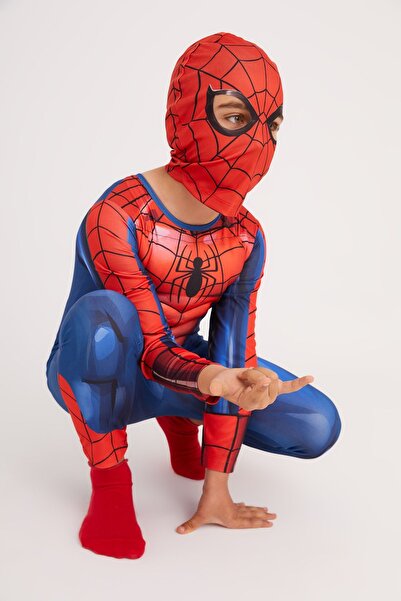 Liyavera Marvel Çocuk Süper Kahraman Kaslı Spiderman Kostümü Çocuk Kaslı Örüm...