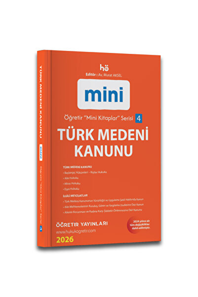 hukuk öğretir Türk Medeni Kanunu Cep Kitap - 2026 Öğretir Yayınları - Avukat ...