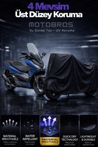 Motobros دراجة نارية هوندا فورزا سوداء مقاومة للماء - قماش سميك، متوافق ويدوم...